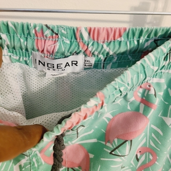 Ingear Swim | Boys' Pink and Green Flamingo Print Swimming Trunks (Size XXL) - Picture 5 of 14